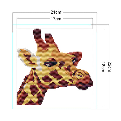 Giraffe - 14CT Stamped Cross Stitch 21*22CM(Joy Sunday)