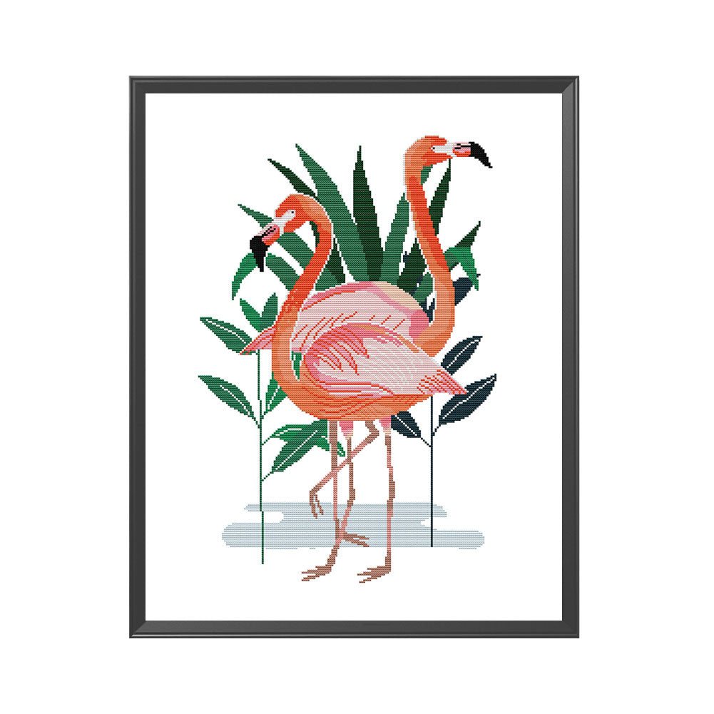 Flamingo Five - 14CT Stamped Cross Stitch 47*59CM(Joy Sunday)