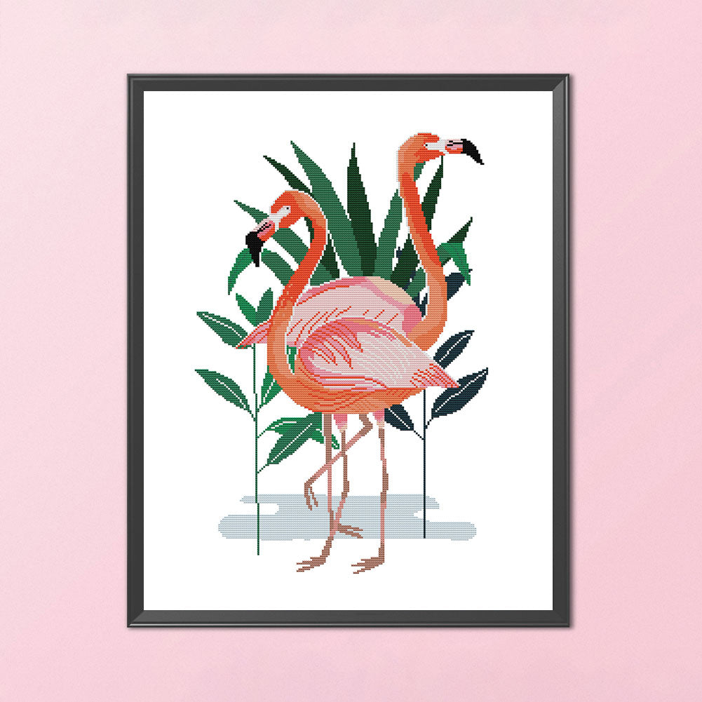 Flamingo Five - 14CT Stamped Cross Stitch 47*59CM(Joy Sunday)