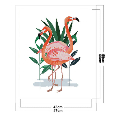 Flamingo Five - 14CT Stamped Cross Stitch 47*59CM(Joy Sunday)