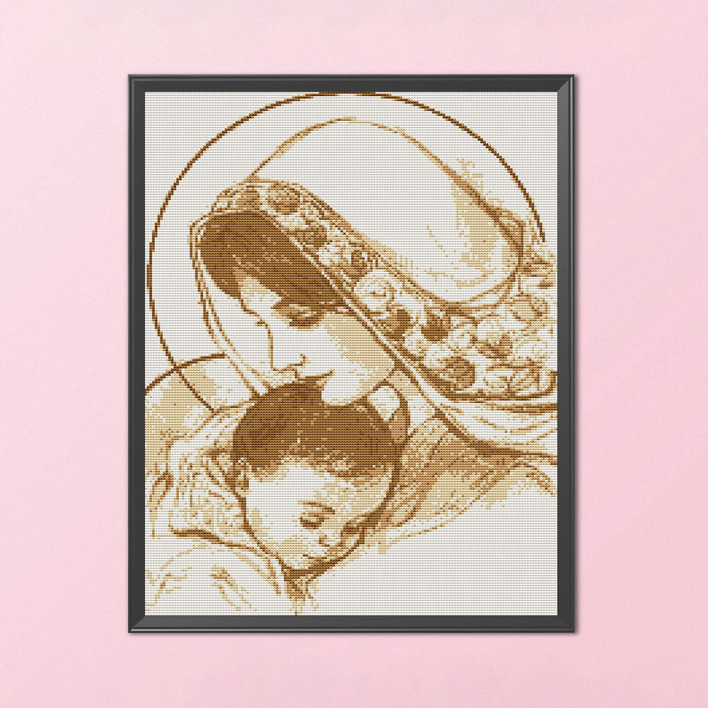 Mother And Son - 14CT Stamped Cross Stitch 35*46CM(Joy Sunday)