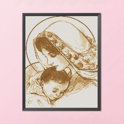 Mother And Son - 14CT Stamped Cross Stitch 35*46CM(Joy Sunday)