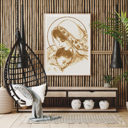 Mother And Son - 14CT Stamped Cross Stitch 35*46CM(Joy Sunday)