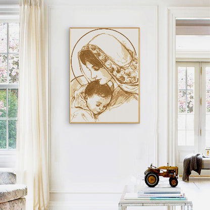 Mother And Son - 14CT Stamped Cross Stitch 35*46CM(Joy Sunday)