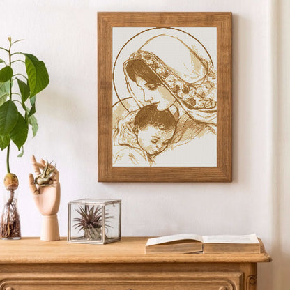 Mother And Son - 14CT Stamped Cross Stitch 35*46CM(Joy Sunday)