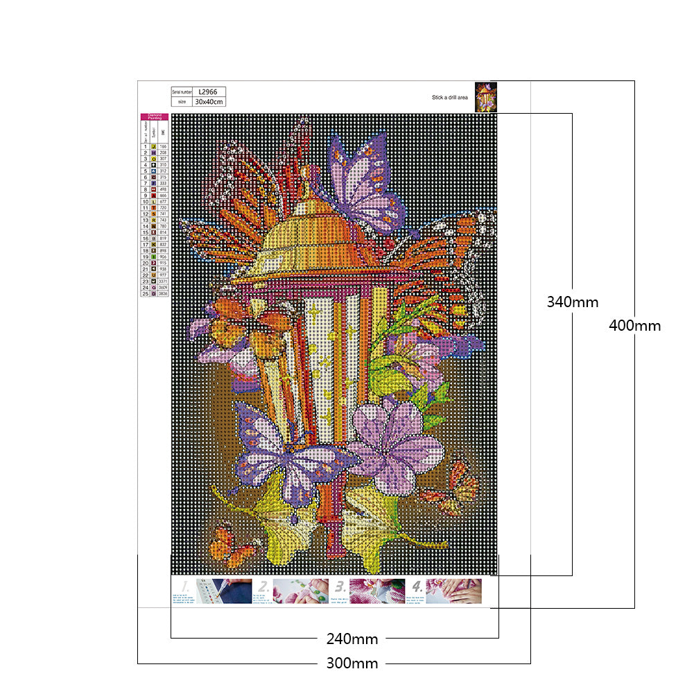 Butterfly - Full Round Drill Diamond Painting 30*40CM