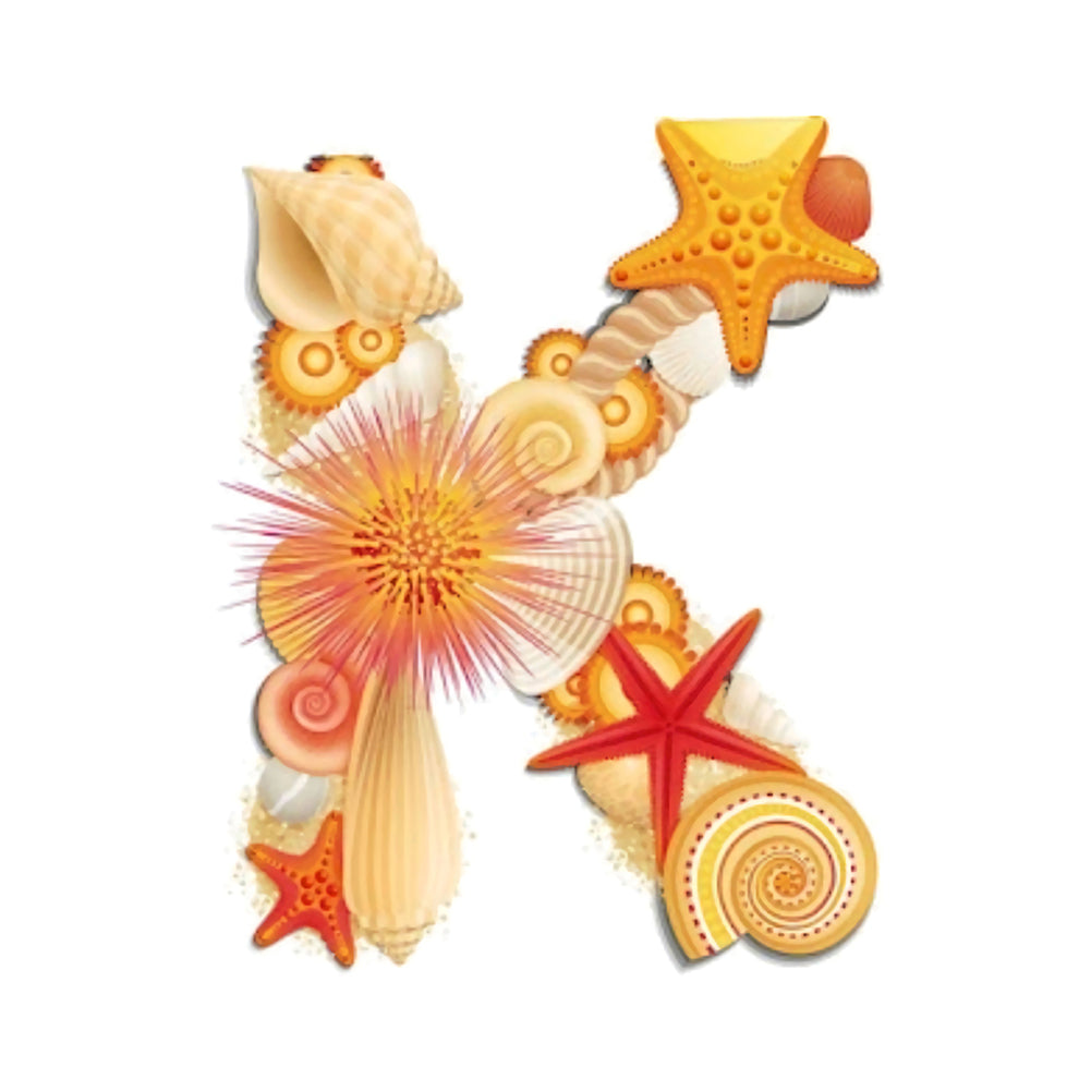 Letter K - Full Round Drill Diamond Painting 30*30CM