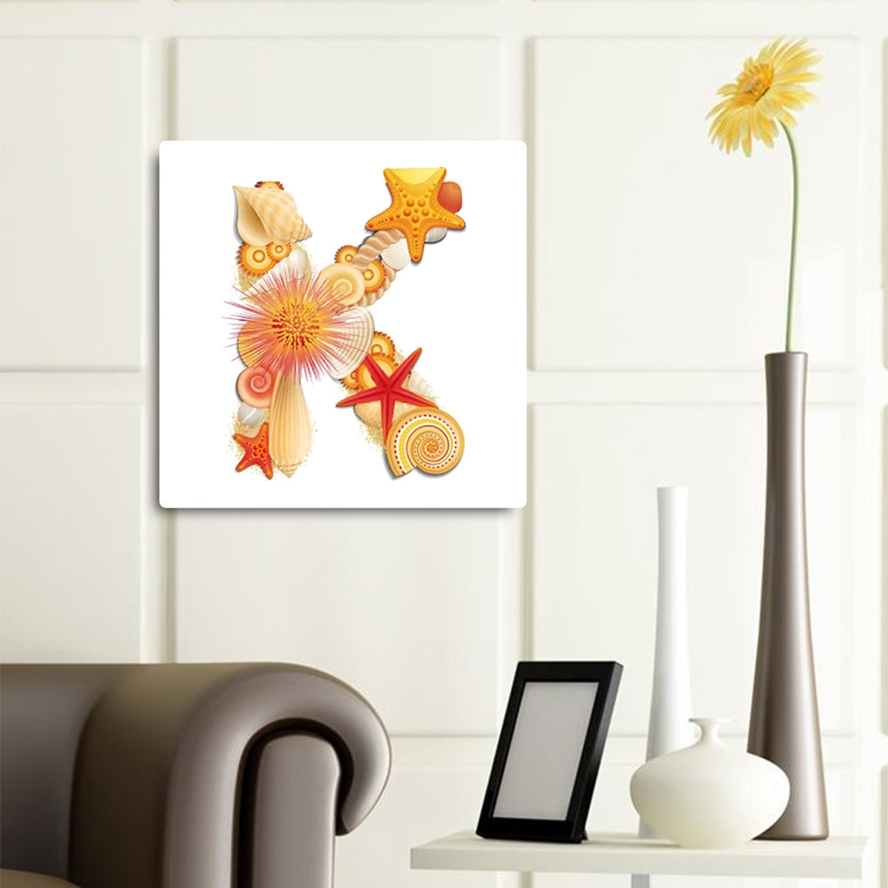 Letter K - Full Round Drill Diamond Painting 30*30CM