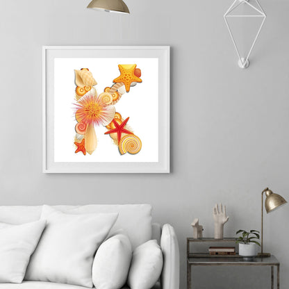 Letter K - Full Round Drill Diamond Painting 30*30CM