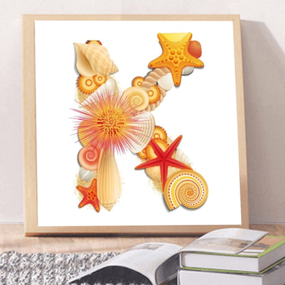 Letter K - Full Round Drill Diamond Painting 30*30CM