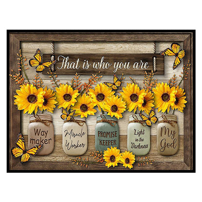 Sunflowers And Letters - 11CT Stamped Cross Stitch 50*40CM