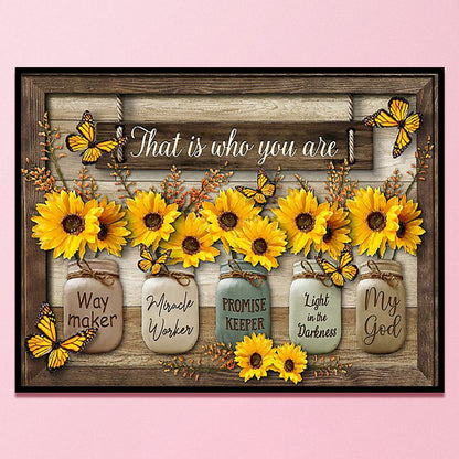Sunflowers And Letters - 11CT Stamped Cross Stitch 50*40CM