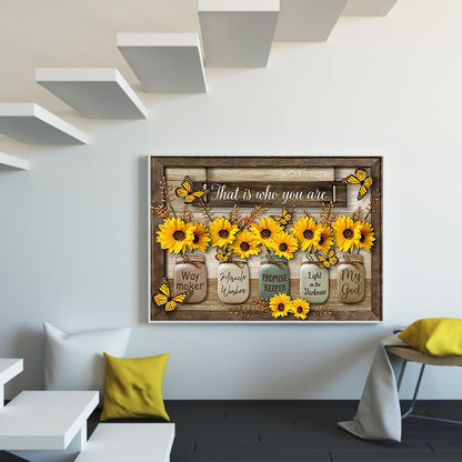 Sunflowers And Letters - 11CT Stamped Cross Stitch 50*40CM