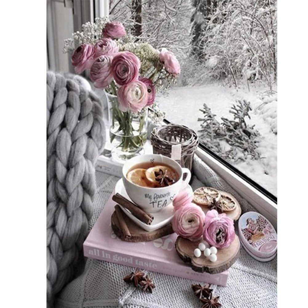 Flower - Full Round Drill Diamond Painting 30*40CM