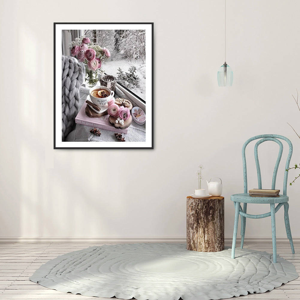 Flower - Full Round Drill Diamond Painting 30*40CM