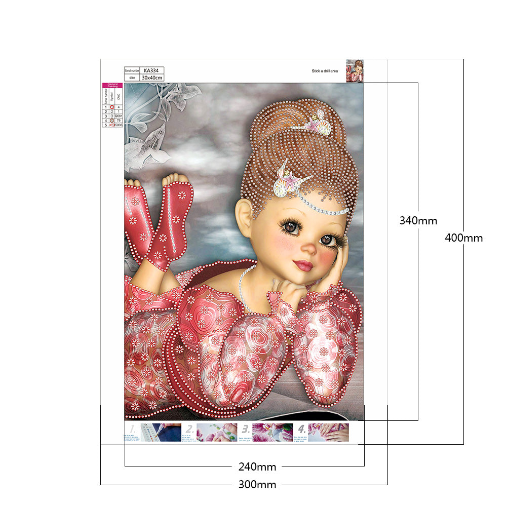 Cartoon Girl - Special Shaped Drill Diamond Paiting 30*40CM