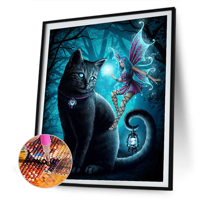 Black Cat - Full Round Drill Diamond Painting 30*40CM