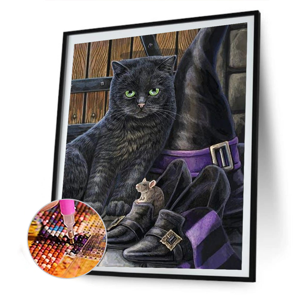 Black Cat - Full Round Drill Diamond Painting 30*40CM