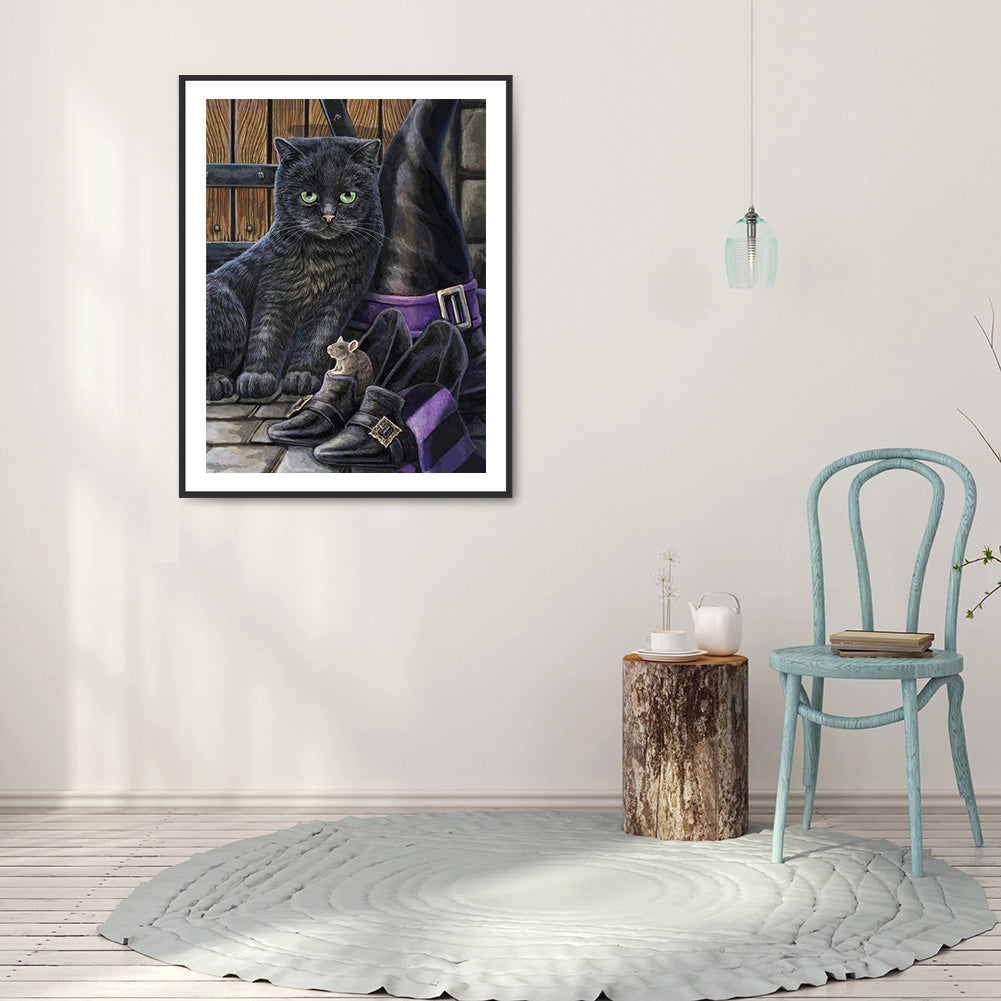 Black Cat - Full Round Drill Diamond Painting 30*40CM