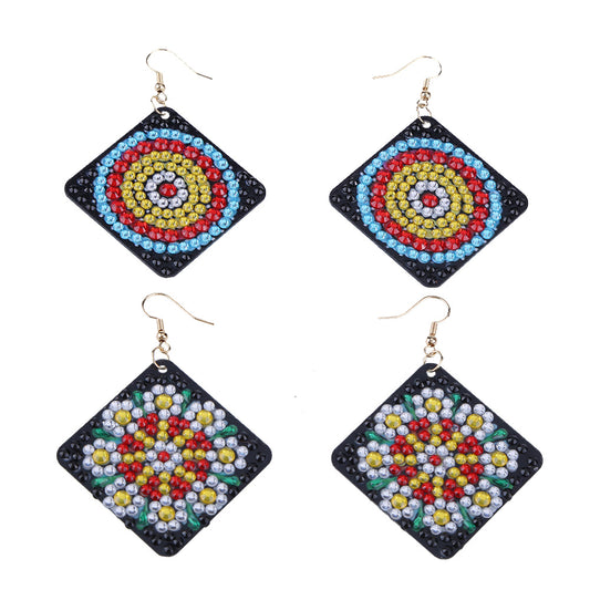 5D DIY Diamond Painting Earrings Kit Double-sided Drill Drop Earrings Gifts