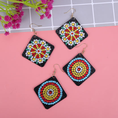 5D DIY Diamond Painting Earrings Kit Double-sided Drill Drop Earrings Gifts