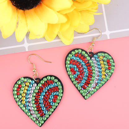 5D DIY Diamond Painting Earrings Kit Double-sided Drill Drop Earrings Gifts