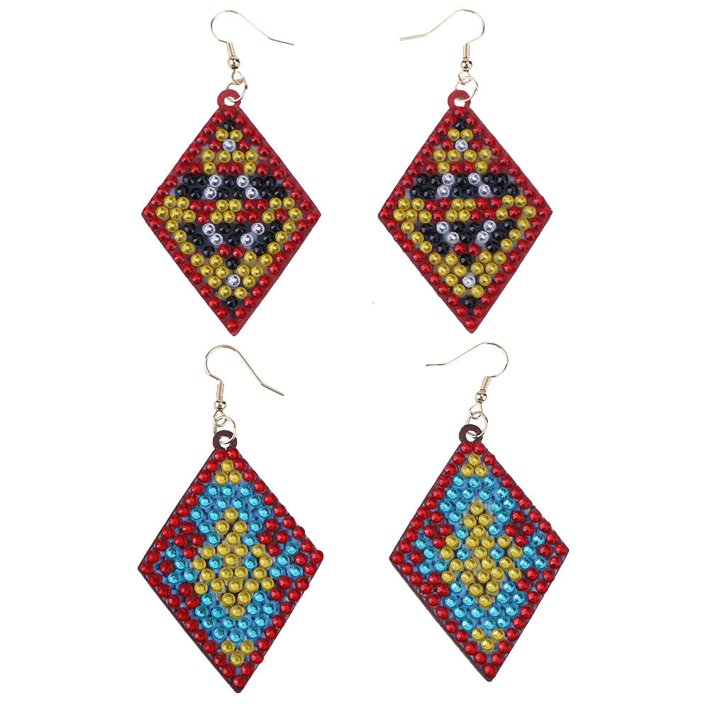 5D DIY Diamond Painting Earrings Kit Double-sided Drill Drop Earrings Gifts