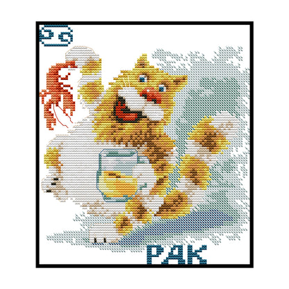 Fat Cat - 14CT Stamped Cross Stitch 21*25CM