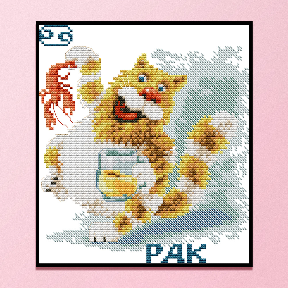 Fat Cat - 14CT Stamped Cross Stitch 21*25CM