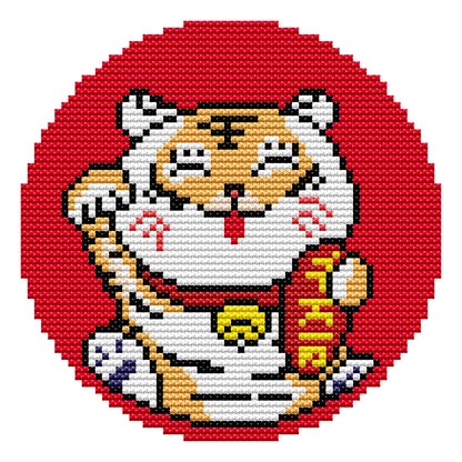 Lucky Tiger - 11CT Stamped Cross Stitch 21*21CM