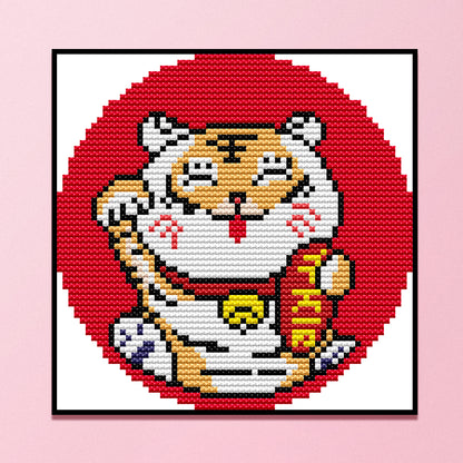 Lucky Tiger - 11CT Stamped Cross Stitch 21*21CM