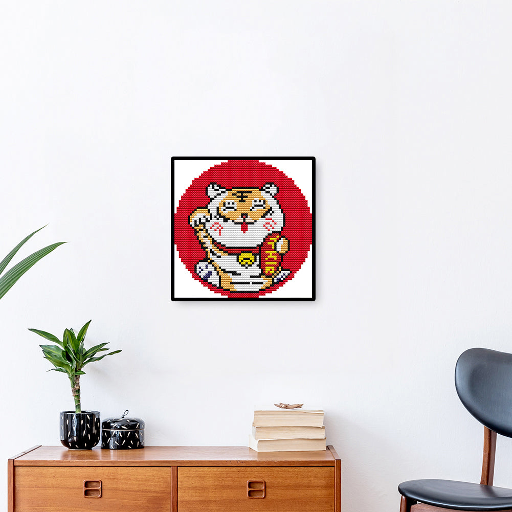 Lucky Tiger - 11CT Stamped Cross Stitch 21*21CM