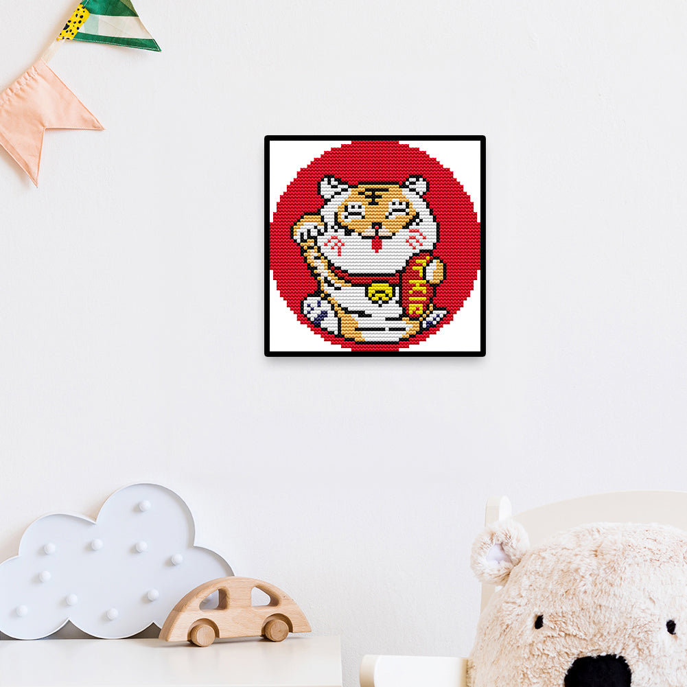 Lucky Tiger - 11CT Stamped Cross Stitch 21*21CM