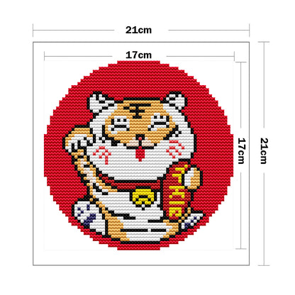 Lucky Tiger - 11CT Stamped Cross Stitch 21*21CM