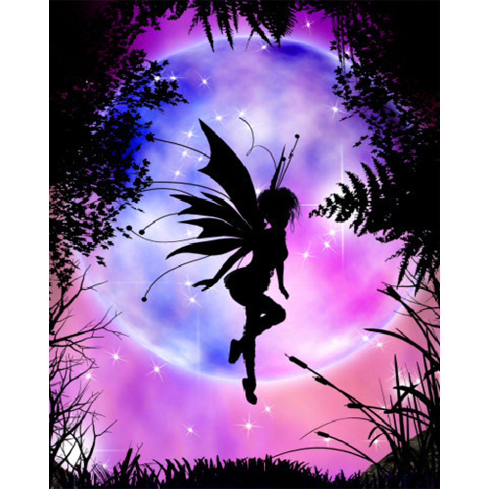 Silhouette Fairy - Full Round Drill Diamond Painting 40*50CM