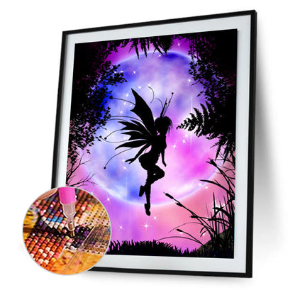 Silhouette Fairy - Full Round Drill Diamond Painting 40*50CM