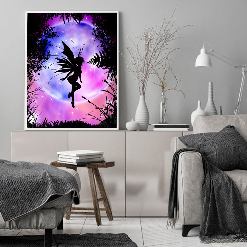 Silhouette Fairy - Full Round Drill Diamond Painting 40*50CM