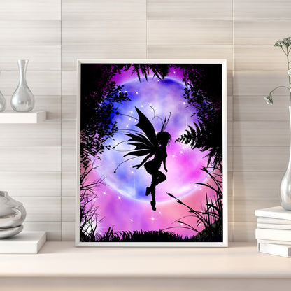 Silhouette Fairy - Full Round Drill Diamond Painting 40*50CM