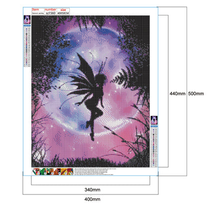 Silhouette Fairy - Full Round Drill Diamond Painting 40*50CM