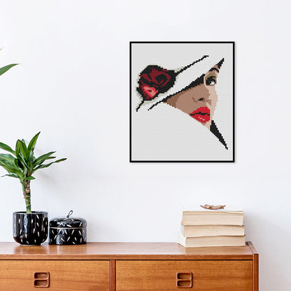 Charming Red Lips - 14CT Stamped Cross Stitch 19*22CM