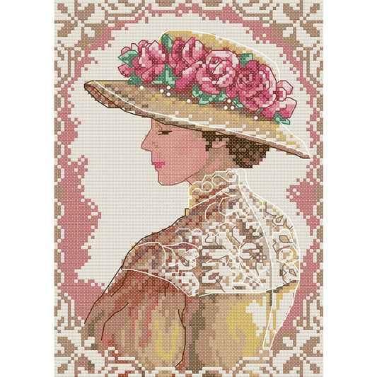 Elegant Lady - 14CT Stamped Cross Stitch 19*28CM