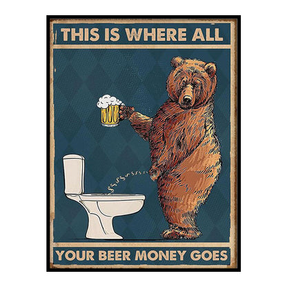 Where The Beer Money Goes - 11CT Stamped Cross Stitch 40*50CM