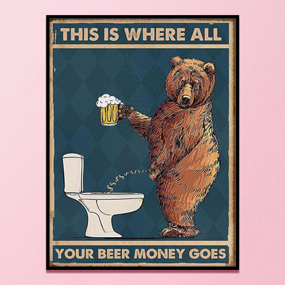 Where The Beer Money Goes - 11CT Stamped Cross Stitch 40*50CM