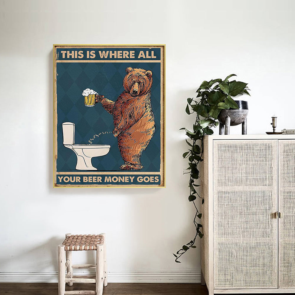 Where The Beer Money Goes - 11CT Stamped Cross Stitch 40*50CM