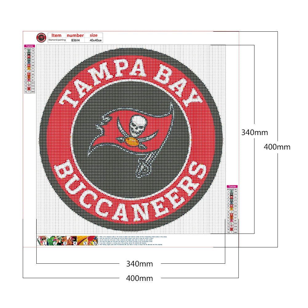 Tampa Bay Buccaneers Logo - Full Round Drill Diamond Painting 40*40CM