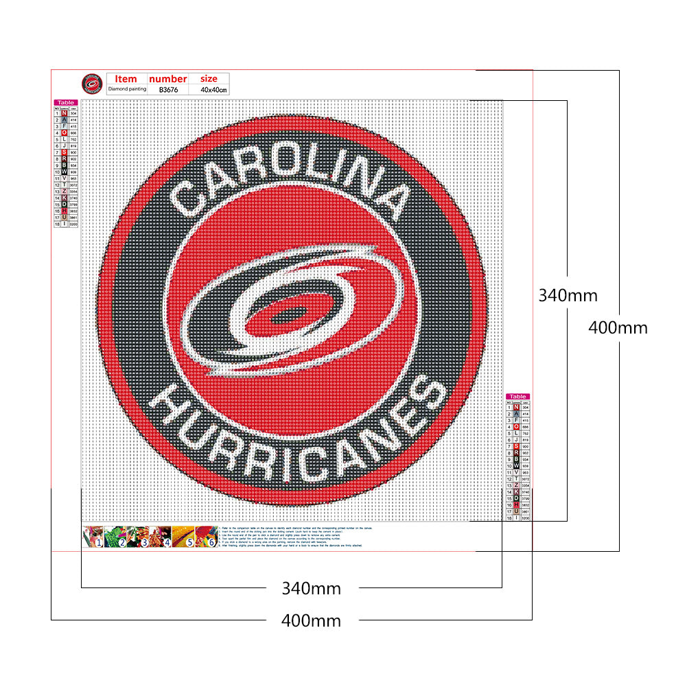 Carolina Hurricanes Emblem - Full Round Drill Diamond Painting 40*40CM