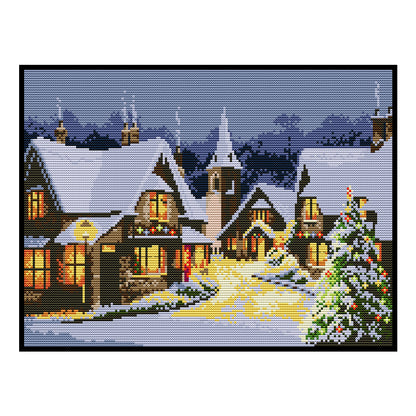 Small Town Christmas Eve - 14CT Counted Cross Stitch 38*29CM