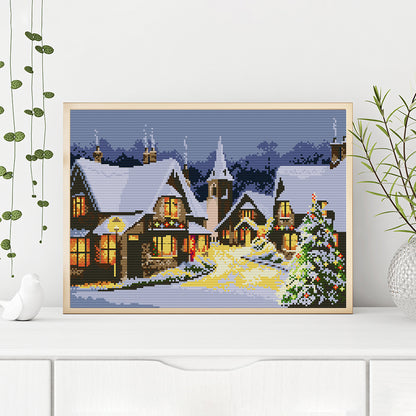 Small Town Christmas Eve - 14CT Counted Cross Stitch 38*29CM