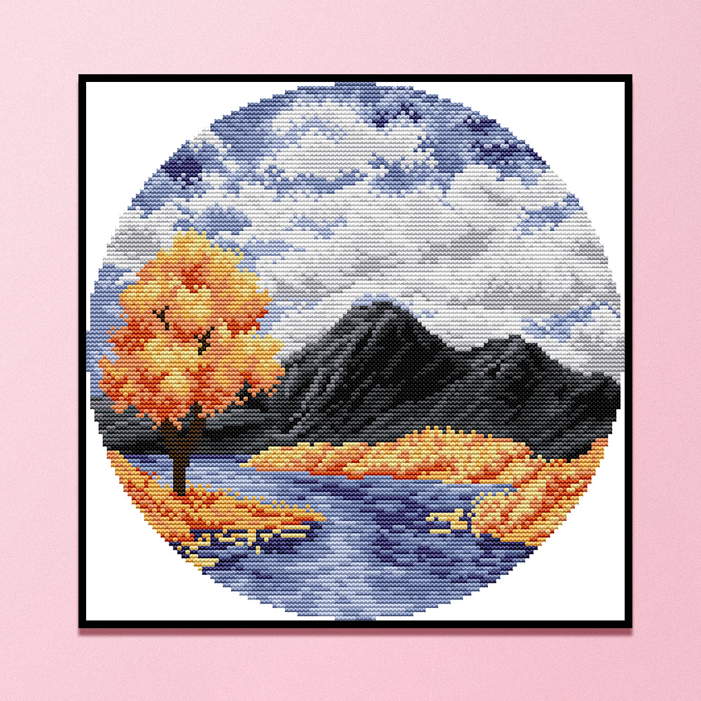 Four Seasons Autumn In The Valley - 14CT Counted Cross Stitch 31*31CM(Joy Sunday)