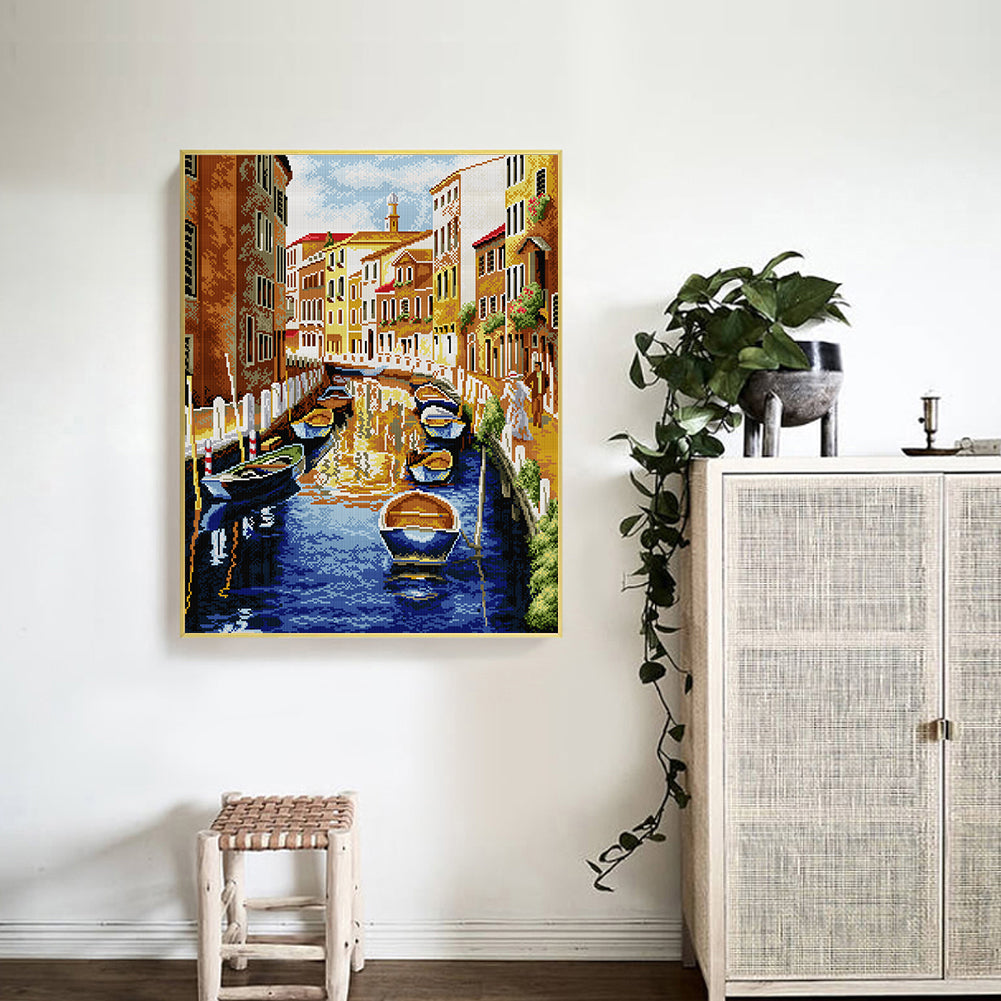 Venice Water City - 14CT Counted Cross Stitch 49*58CM(Joy Sunday)